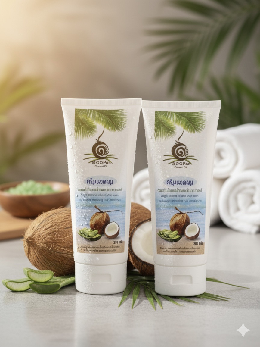 แพ็คคู่ครีมนวดผมน้ำมันมะพร้าว
