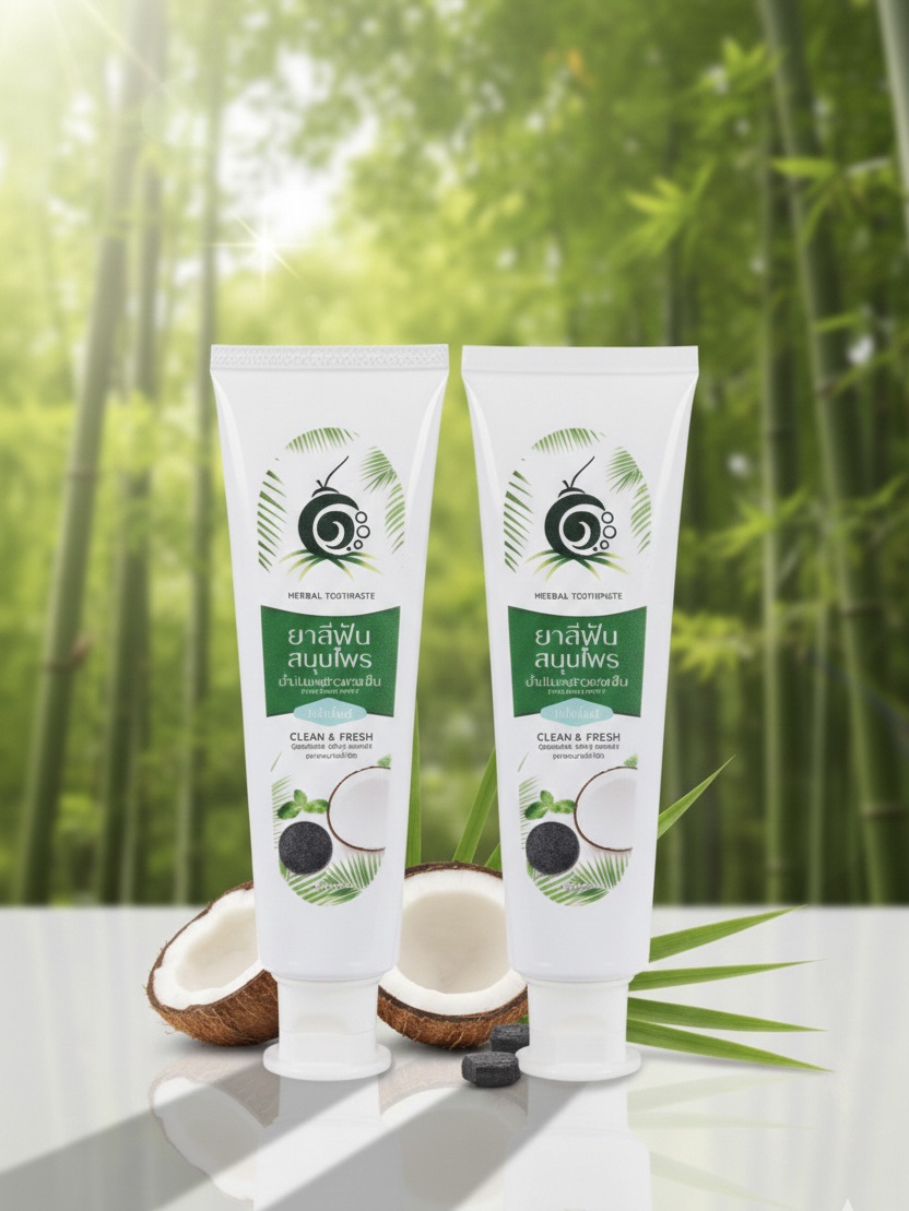 แพ็คคู่ยาสีฟันสมุนไพรมะพร้าว