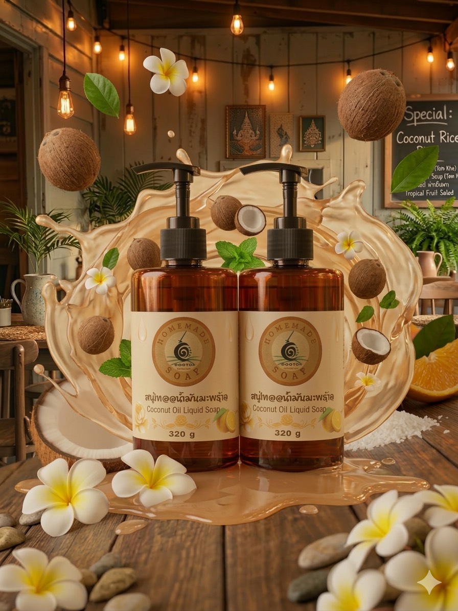 แพ็คคู่สบู่เหลวน้ำมันมะพร้าว