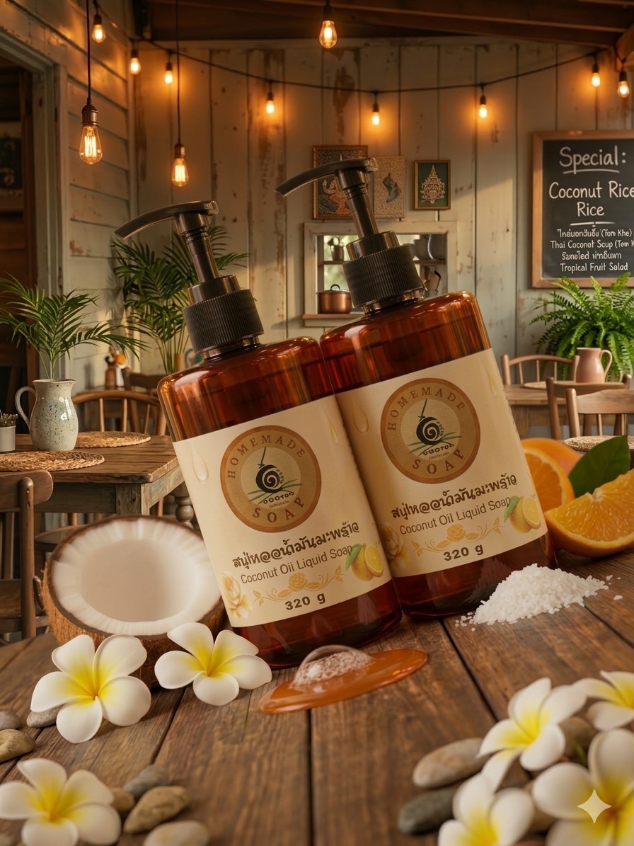 แพ็คคู่สบู่เหลวน้ำมันมะพร้าว