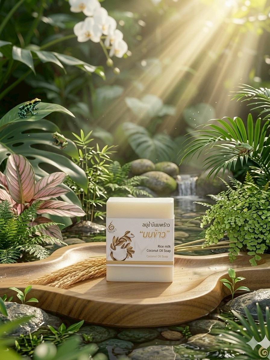สบู่น้ำมันมะพร้าวนมข้าว